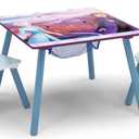 Delta Children Kids Table and Chair Set With Storage (2 Chairs Included) - Ideal for Arts & Crafts, Snack Time, Homeschooling, Homework & More, Disney Frozen II