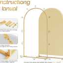 Set of 3 Metal Arch Backdrop Stand with Cover Set, (7.2FT, 6.6FT, 6FT Wedding Arch and Cover Set), Backdrop Arch for Party, Baby Shower, Birthday, and Graduation Ceremony