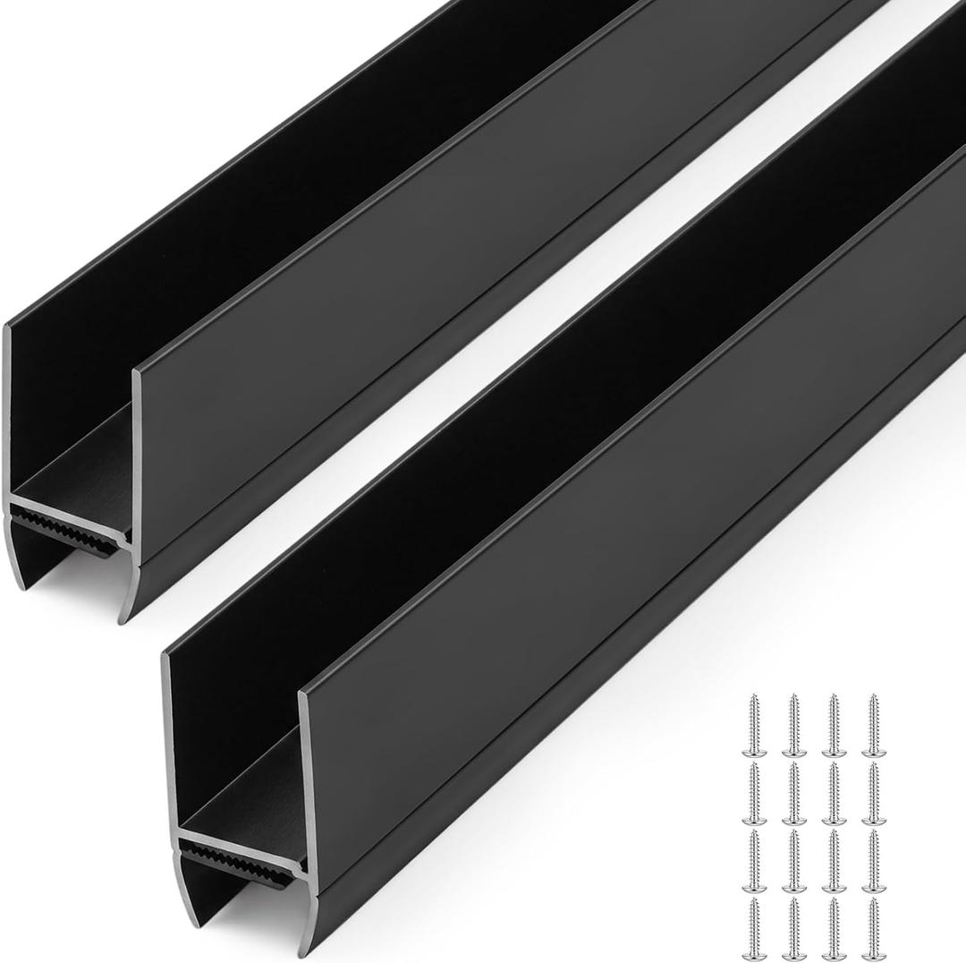 FoldTier 2 Pack 36 Inch Screen Door Sweep Bottom Expander Adjustable, Black