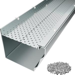 5" Gutter Guard,25 Pcs 100 Ft Heavy-Duty Aluminum Mesh Leaf Guards with Screws for 5" Gutters Leaf and Debris Protection.