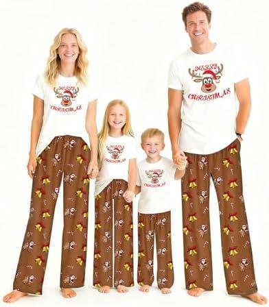 WangChao Christmas Pajamas Matching Sets Christmas Family Short Sleeve Pjs Sleepwear Festival Party Jammies Set for Men L