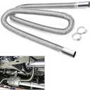 COLOR TREE 78.7inch Universal Stainless Steel Exhaust Pipe 1inch ID Parking Air Heater Tank Diesel Gas Vent Hose Length for Car Truck