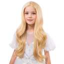 Kids Blonde Wig Curly Toddler Blond Wigs Middle Part Golden Blonde Wig for Girls Daily Party Cosplay Wigs