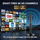 Lyrwihn TV Antenna Indoor, Antenna for Smart TV, Support 4K 1080p with Signal Booster for Local Channels, Long Range Reception - Cable Length 18ft (Dark Grey)