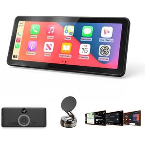 9.03" HD CarPlayScreen for Apple CarPlay & Android Auto, Featuring Mirror Link, Voice Control, Music Playback, GPS Navigation, Backup Camera, Bluetooth