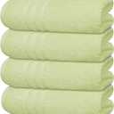 Tens Towels Pack of 4 Soft Bath Towels, 100% Cotton, 27 x 54 Inches, Lightweight & Quick-Dry, Ideal for Daily Bathroom Use, Practical & Comfortable, Light Green