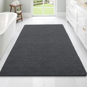 OLANLY Bathroom Rugs 70x46, Extra Soft Absorbent Chenille Bath Rugs, Rubber Backing Quick Dry, Machine Washable Bath Mats for Bathroom Floor, Tub and Shower, Home Decor Accessories, Dark Grey