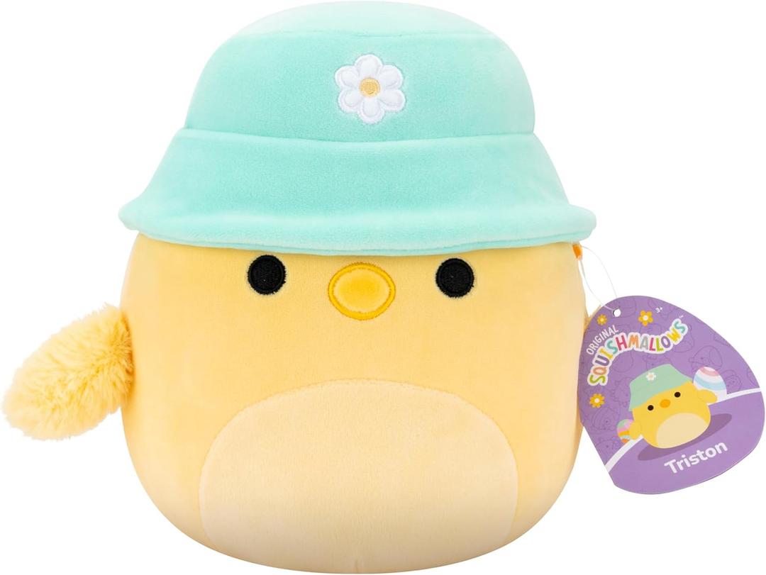 Squishmallows Original 8in Triston The Yellow Chick with Bucket Hat  Official Jazwares Plush (Little)