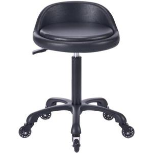 Rolling Salon Stool Chair with Back Support Hydaulic Height Adjustable on Swivel Wheels Heavy Duty for Hair Cutting Esthetician Tatto Beauty Spa Bar Lab Clinic Kitchen Office Home (Black)