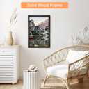12x18 Wood Frame Black, Rustic Natural Wooden 18x12in Poster Picture Frame, Distressed 12 x 18inch Woodgrain Gallery Photo Frame with HD Plexiglass, Horizontal Vertical Wall Mounting Display 1pcs