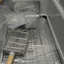 Stainless Steel Litter Box, 23.6" L x 15.7" W Drawer Type Semi-Enclosed Cat Litter Box with Sifting Pan, Scoop for Big Cat Easy Cleaning