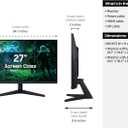 SAMSUNG 27 Odyssey G5 G53F QHD Resolution Gaming Monitor, HDR10, 200Hz Refresh Rate, IPS Panel, AMD FreeSync Premium, Black Equalizer, Auto Source Switch, LS27FG532ENXZA