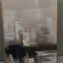 KUVIOKE Abstract Gray Framed Wall Art Neutral Brown Artwork Painting Morden Minimalist Wall Decor Rustic Home Decor 16x24in (Natural Framed)