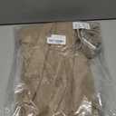 Molilove Women's Two Piece Set Denim Outfits Long Sleeve Zip Up Cropped Jean Jacket Bodycon Shorts Sets with Belt Y2K Outfits (Large, Camel)