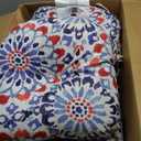 Arden Outdoor Tufted Bistro Seat Cushion, Set of 4, 14.5 in x 15 in, Rain-Proof, Fade Resistant Clark Blue