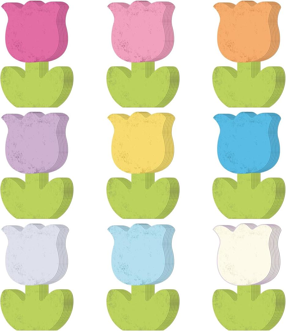 Ireer 108 Pcs Tulip Flower Cutouts Colorful Flower Paper Spring Decor Bulletin Board Cutouts Rustic Tulip Shaped Die Cut for DIY Craft Spring Easter School Party Wall Decoration (Retro,4 Inch)