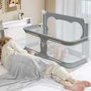 3 in 1 Baby Bassinet Bedside Sleeper Portable Crib, Foldable Bed Rail for Toddlers, Co-Sleeping Baby Bed, Playpen, Suitable for Twin, Full, King & Queen Size Bed
