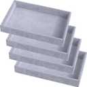 Mornajina 4 Pcs 9" x 5.7" Velvet Jewelry Tray Jewelry Display Tray, Stackable Empty Plate Trays for Earrings Necklaces Bracelet Rings Display Showcase - Grey