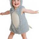 UQJE Baby Rat Costume Furry Kids Mouse Costume Halloween Cute Plush Mice Dress Up Toddler Animal Costumes (3' - 3'4", Gray)
