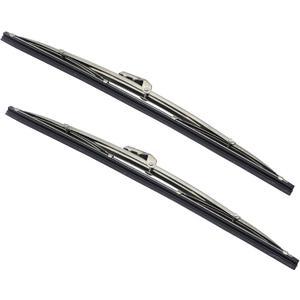 Windshield Wipers - Front 12" Stainless Steel Windshield Wiper Blades Replacement for Ford & GM Polished 2 Pack
