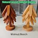 Premium Wooden Trivets Set of 3 - Auto Unfold Tree Design Hot Pot Holders & Countertop Protectors | Walnut Wood (Beech)