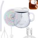 Self Stirring Coffee Mug- High Speed Self Stirring Mug with 2 Stirring Rods Straw Coaster - 350ML Rechargeable Automatic Stirrer for Tea/Chocolate/Milk - Self Stirring Cup for Home Office Travel