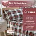 Comfort Spaces Cotton Flannel Sheets Queen Size, Ultra Soft Flannel Sheet Set with 14" Elastic Pocket , Plain Print Warm Flannel Bedding, Scottish Plaid Red 4 Piece
