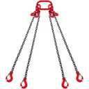 VEVOR Chain Sling, 5/16 inch x 10 ft Lifting Chains with Hooks, G80 Engine Chain Hoist Lifts, 11000 lbs/5 Ton Lifting Sling Chains for Engine Hoist, Engine Lift Chain with 4 Leg Grab Hooks & Adjusters