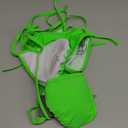 Suvimuga Women Two Piece Swimsuit Color Block Swimwear Halter String Triangle Bikini Sets (Small, Green)