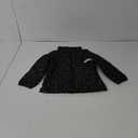 Amazon Essentials Girls' Lightweight Water-Resistant Packable Mock Puffer Jacket, Black, Stars, X-Small