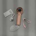 SWEETFULL Mini Fan Portable - Cute Handheld Turbo Fan with Rechargeable Battery, 5 Speeds, Small Hand Personal Travel Essentials for Women, Girls, Kids, Lash, Makeup - Pink