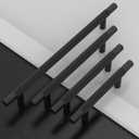 Amerdeco 10 Pack Matte Black Knurled Cabinet Pulls 3 Inch Hole Centers Kitchen Cabinet Solid Handles Hardware Kitchen Handles for Cabinets Handles IH0006