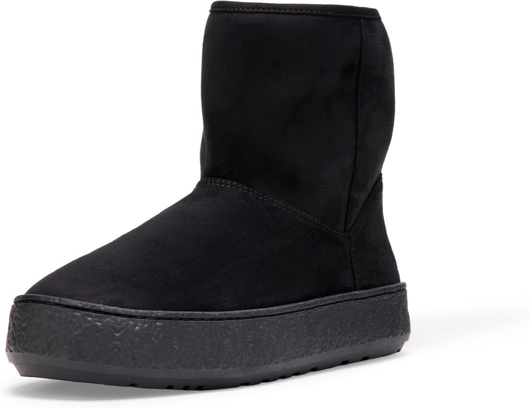 Amazon Essentials Girls' Faux Fur Lined Low Ankle Boots (3 Little Kid, Black)