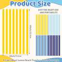 Peryiter 4 Pcs Ltalian Lemon Stripe Blue Lemon Beach Towel 60x30 Inch Oversized Quick Dry Sand Resistant Towels Microfiber Absorb Water Travel Towels for Women Men Gifts Beach Swimming Pool