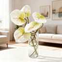 8PCS 22.8inch Anthurium Artificial Flowers White Faux Silk Anthurium Real Touch Flower Faux Floral Arrangement for Vase Table Centerpieces Wedding Garden Home Decoration (White)