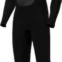 KMT Wetsuit for Men, Mens 3/2mm Wetsuits Full Ultraflex Wet Suits Back Zip Keep Warm in Cold Water High-Elasticity CR (Black)
