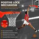 Basketball Rim Replacement, Heavy Duty Breakaway Rim and Net, Universal 18" Professional Double-Spring Solid Steel Backboard Rims Fits In-Ground and Wall-Mounted Basketball Hoops Indoor Outdoor