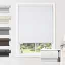 No Drill Cordless Blackout Cellular Shades, 32" W x 64" H, White