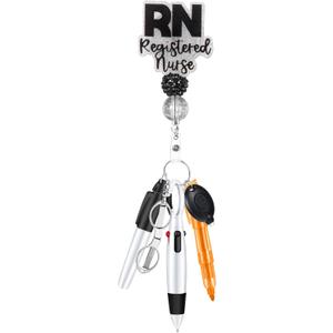 6 Pcs RN Nurse Badge Accessories Nurse Pen Set for RN Students(Black)