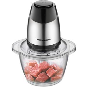 Electric Food Chopper, 5-Cup Food Processor by Homeleader, 1.2L Glass Bowl Grinder for Meat, Vegetables, Fruits and Nuts, Stainless Steel Motor Unit and 4 Sharp Blades, 300W