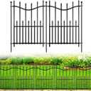 10 Panels No Dig Decorative Garden Fence, 24in(H)22ft(L) Heavy-Duty Rustproof Metal Panels, Outdoor Dog Barrier for Yard & Patio, Landscape, Border| Portable Temporary Fencing
