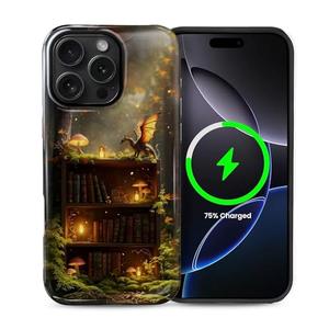 CARLOCA Magnetic Case for iPhone 14 Pro Max,Dragons Glowing Mushrooms Forest Compatible with MagSafe Hybrid Dual Protection Soft TPU Hard PC Shockproof Anti-Scratch Cover Men Women Stylish Phone Case