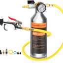 FOUR UNCLES AC Flush Kit - Air Conditioner System Cleaning Tool Set with Stainless Steel Canister and Nylon Hose & Flushing Spray Gun for R134a R12 R22 R410a R404a(Not Includes Flush Solvent)