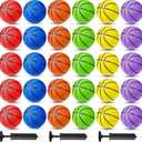 Lenwen 30 Pack Basketballs Bulk Official Size 7 29.5" Rubber Basketballs with Pump for Indoor Outdoor Adult Men Youth Boys Training Practice Games Match Operation Christmas Items, 6 Colors