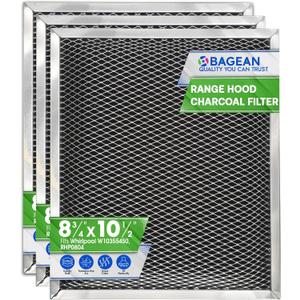 Range Hood Filter Replacement for 8.78 x 10.48 W10355450 Charcoal Whirlpool vent hood filter - Carbon Filter for Exhaust Fan - Filters Kitchen Odors for Ductless Vent Hoods (3 Pack)