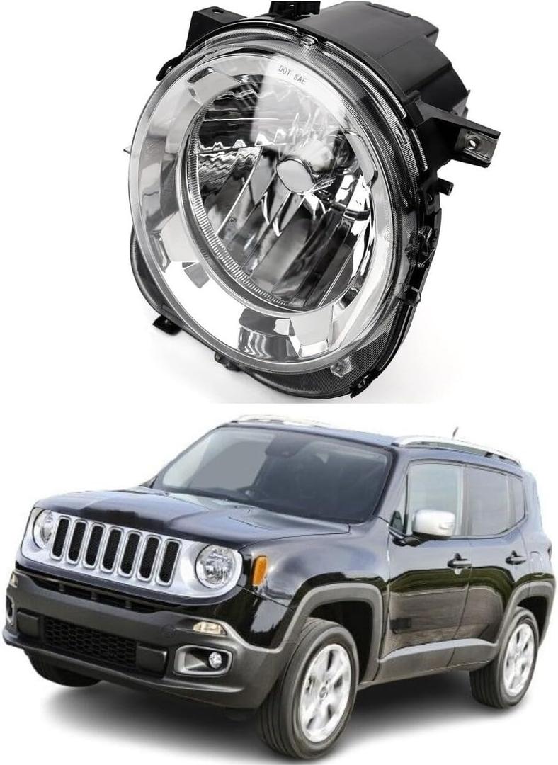 Headlight compatible with 2015-2018 Jeep Renegade Left Driver Side