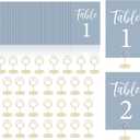 Table Numbers Cards 1-30 Wedding Table Numbers with Holder Table Number Stands Bulk Wedding Table Signs Dusty Blue with Head Table Card for Bridal Shower Wedding Anniversary (Dusty Blue)