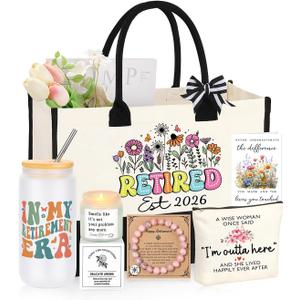 Retirement Gift for Woman 2026, Teacher Coworker Mom Grandma Retirement Gifts for Women Set of 6