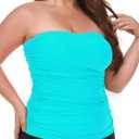 Ocean Blues Women's Strapless Bandeau Tankini Top Tummy Control Bathing Suit Top Only (4X-Large)