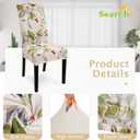 SearchI Dining Room Chair Covers Slipcovers Set of 2, Spandex Super Fit Stretch Removable Washable Kitchen Parsons Chair Covers Protector for Dining Room,Hotel,Ceremony,Beige+Flowers